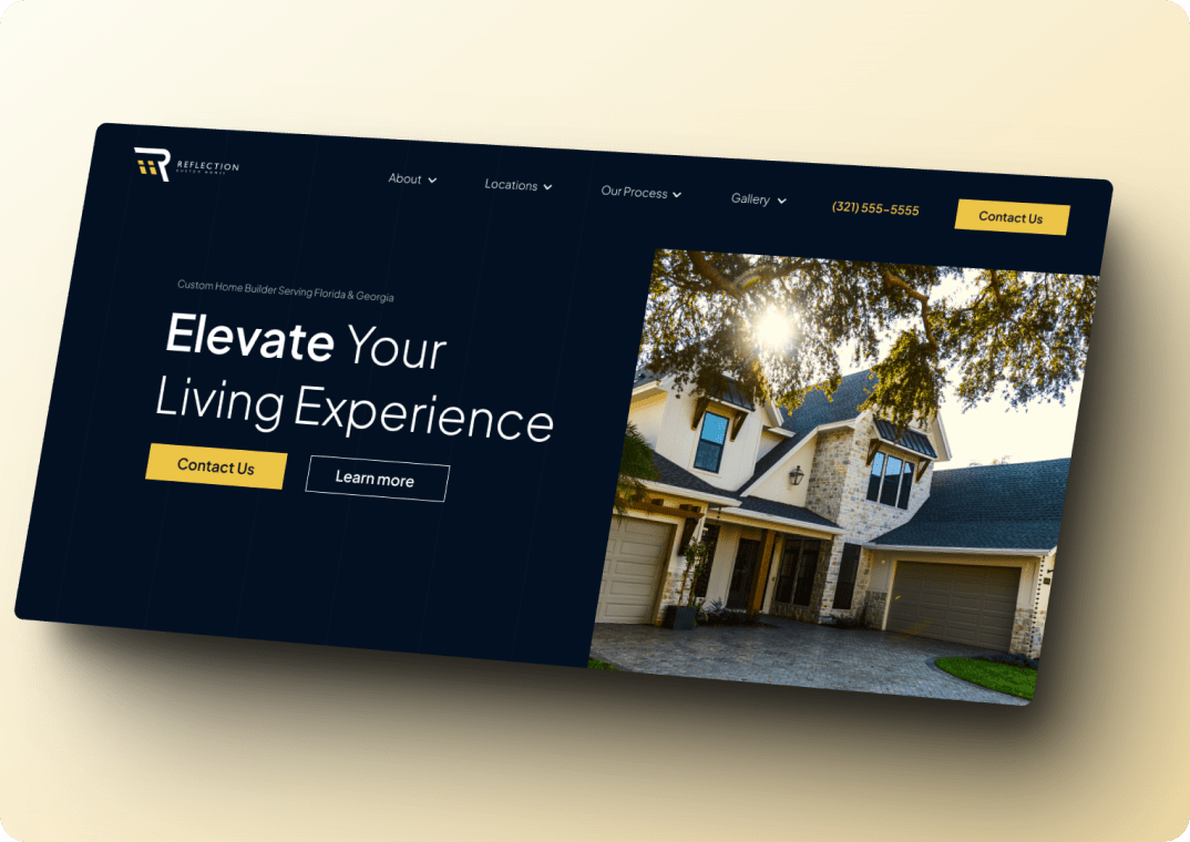 reflection custom homes mockup